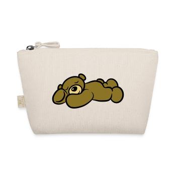 Teddy bear sleep tired sweet - Organic Pouch - nature - Front
