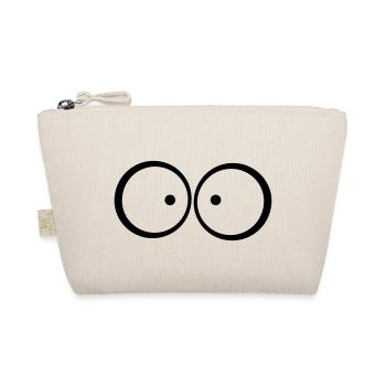 Yeux anxieux caricature bleu qui louche - Trousse biologique - nature - Devant