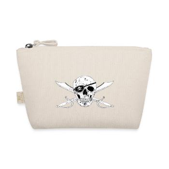 Piratenflagge Jolly Roger m Augenklappe - Bio-Täschchen - Natur - Vorne