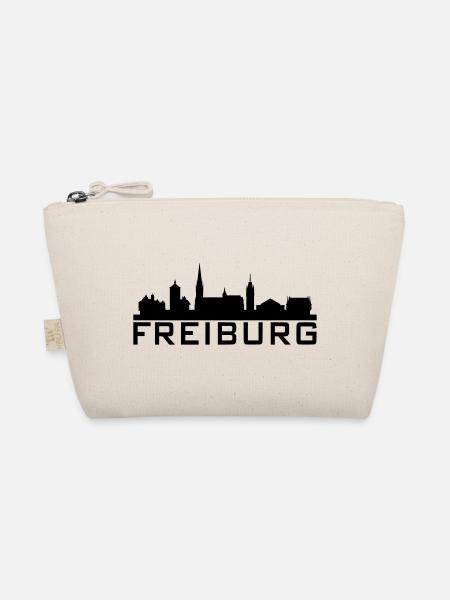 Skyline Freiburg klein Text - Bio-Täschchen - Natur