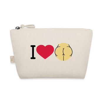 i love ass herz liebe logo rund nackte frau sexy a - Bio-Täschchen - Natur - Vorne