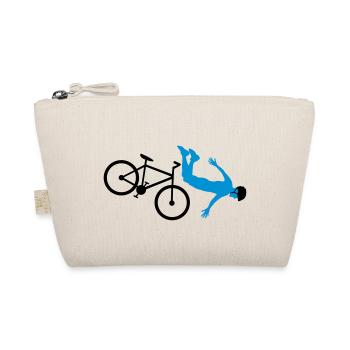 bicycle accident crash bicycle helmet cycling stu - Organic Pouch - nature - Front