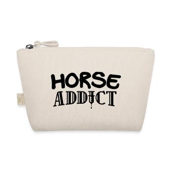 horse addict edgy design - Organic Pouch - nature - Front