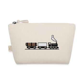 dampflok railroad toy freight train - Organic Pouch - nature - Front