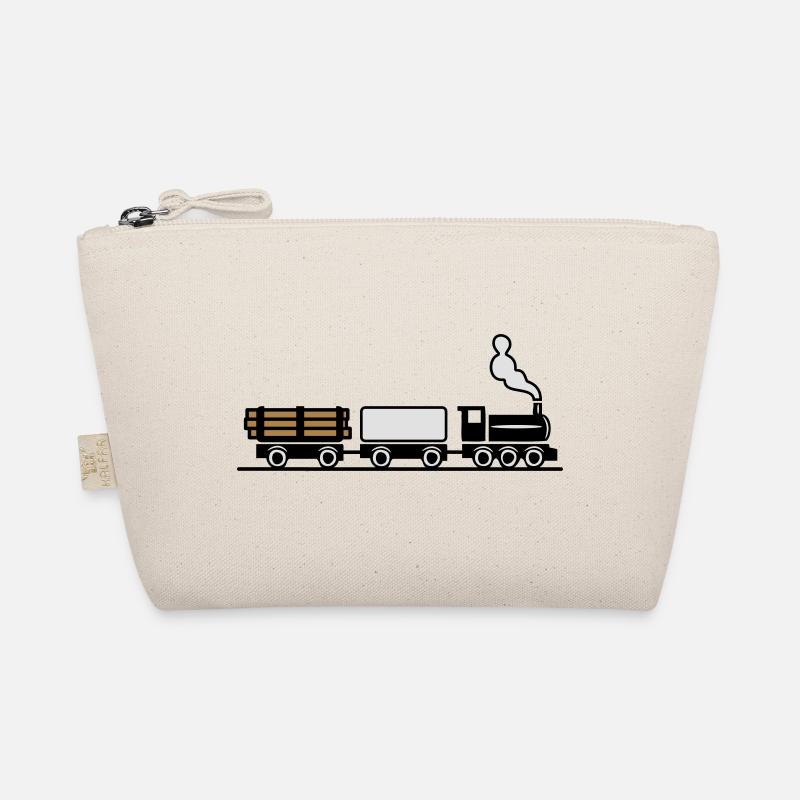 dampflok railroad toy freight train - Organic Pouch - nature