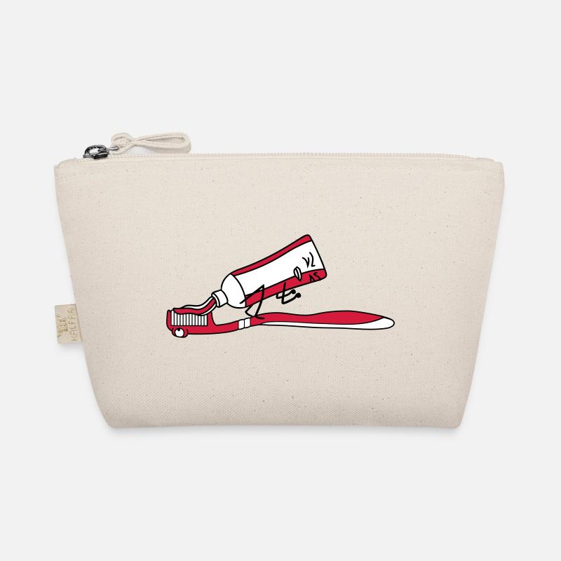 Toothbrush shit poop comic face a Organic Pouch