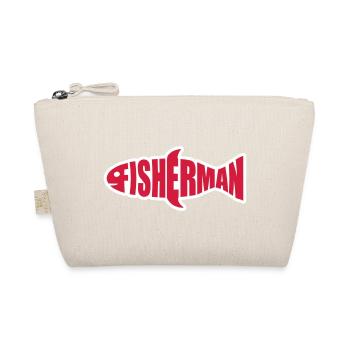 angler fisherman logo fischermann sea sport silho - Organic Pouch - nature - Front