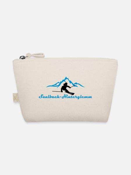 Winter - Skifahrer Berge Saalbach - Bio-Täschchen - Natur