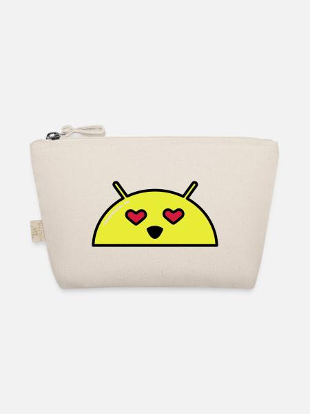 Love Alien Face Emoticon - Organic Pouch - nature - Front