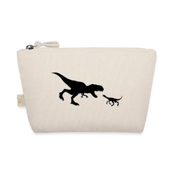 kampf raptor silhouette schwarz umriss t-rex fleis - Bio-Täschchen - Natur - Vorne