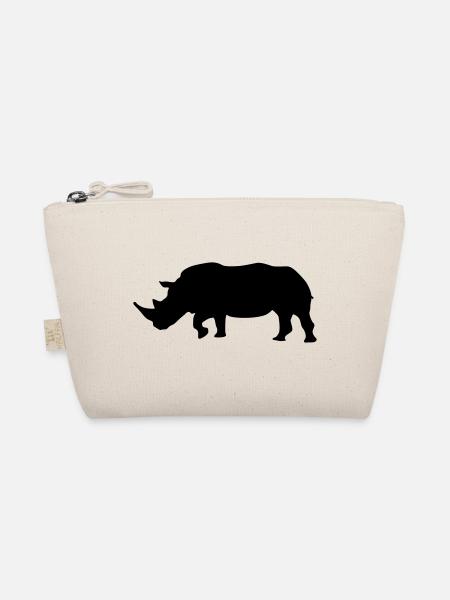rhino silhouette design - Bio-Täschchen - Natur - Vorne