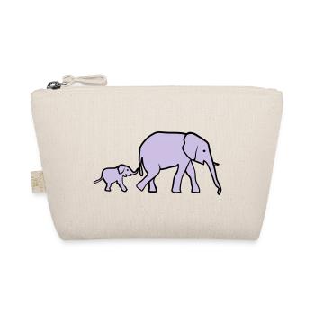 Elephant mother and baby - Organic Pouch - nature - Front