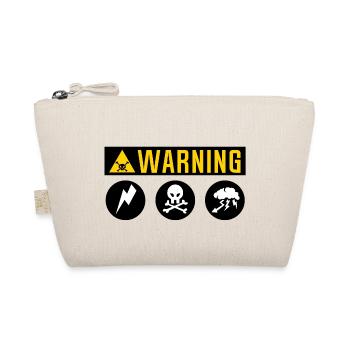 warning word skull plate lightning cloud foudr - Organic Pouch - nature - Front