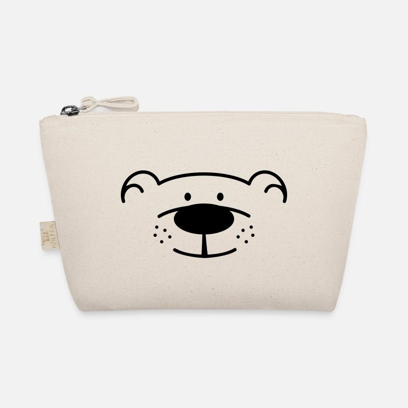 Funny bear head with black nose Organic Pouch