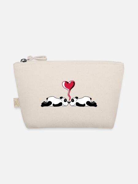 Heart 2 Pandabaers - Organic Pouch - nature - Front