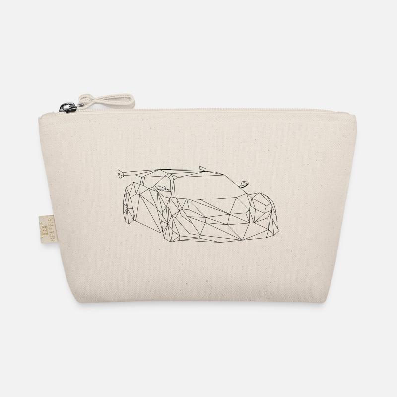 Low Poly Art - Rennauto - Bio-Täschchen - Natur