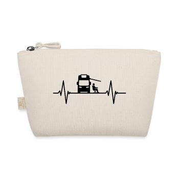 Camper Camping Heartbeat Caravan Motorhome Pulse - Organic Pouch - nature - Front