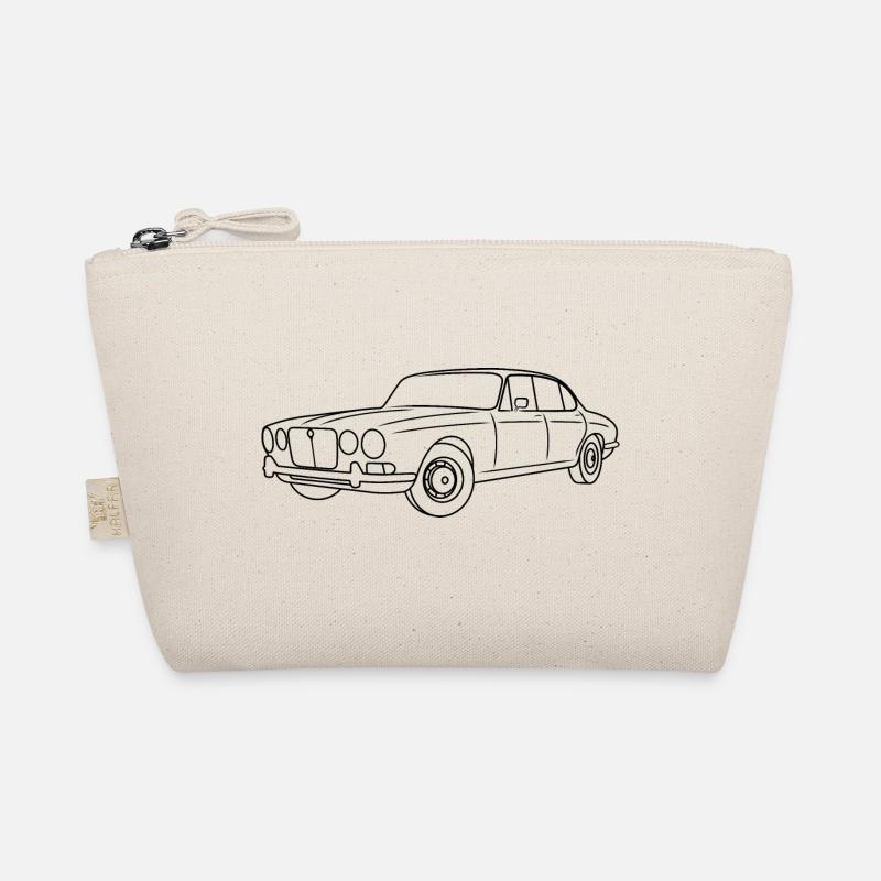 70er Jahre Jaguar XJ Outline Dark - Einfach - Bio-Täschchen - Natur