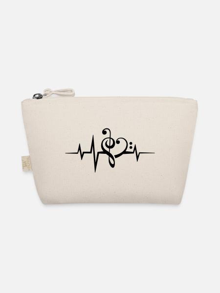 Notes de musique pulsation rythme cardiaque j'aime la musique, coeur - Trousse biologique - nature - Devant