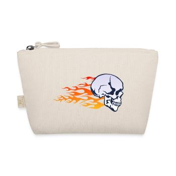 Kopf des Todes Schädel Schädel Flamme Feuer Flamme - Bio-Täschchen - Natur - Vorne