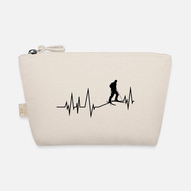 Ski heartbeat gift touring ski skiing Organic Pouch