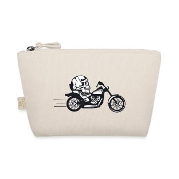 motorcycle skull skull biker - Organic Pouch - nature - Front