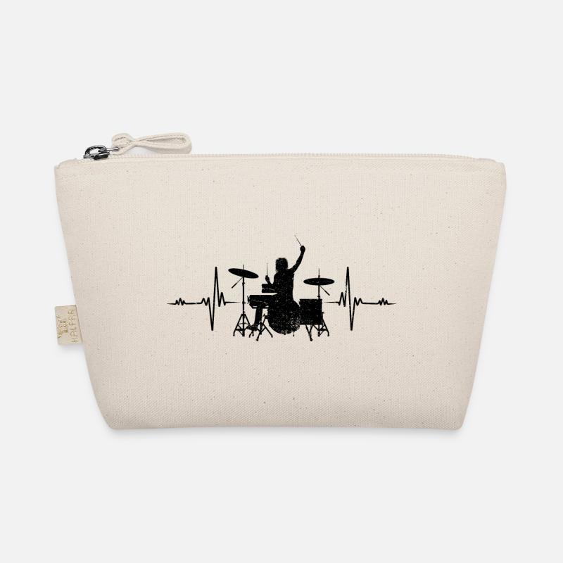 Drummer Herzschlag Schlagzeuger Drums Fun Geschenk - Bio-Täschchen - Natur