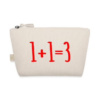 1 + 1 = 3 (rot) Ankündigung einer schwangeren Schwangerschaft Baby etc. - Bio-Täschchen - Natur - Vorne