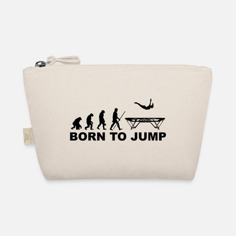 Trampolin Geschenkidee lustiger Spruch Turnen - Bio-Täschchen - Natur