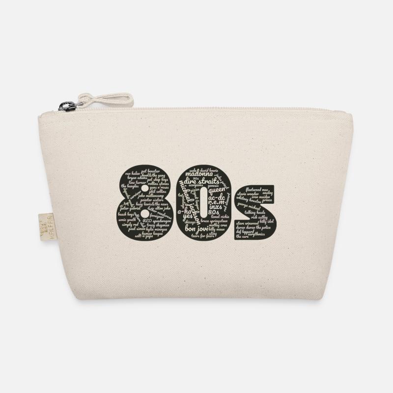 Cloud words 80s black Organic Pouch