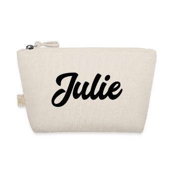 Julie Custom Text Birthday Name - Organic Pouch - nature - Front
