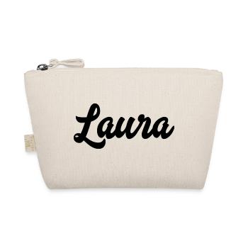 Laura Custom Text Birthday Name - Organic Pouch - nature - Front