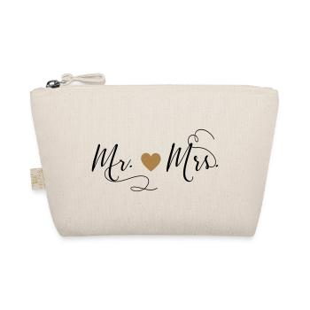 Mr. & Mrs. herz-personalisierbar - Bio-Täschchen - Natur - Vorne