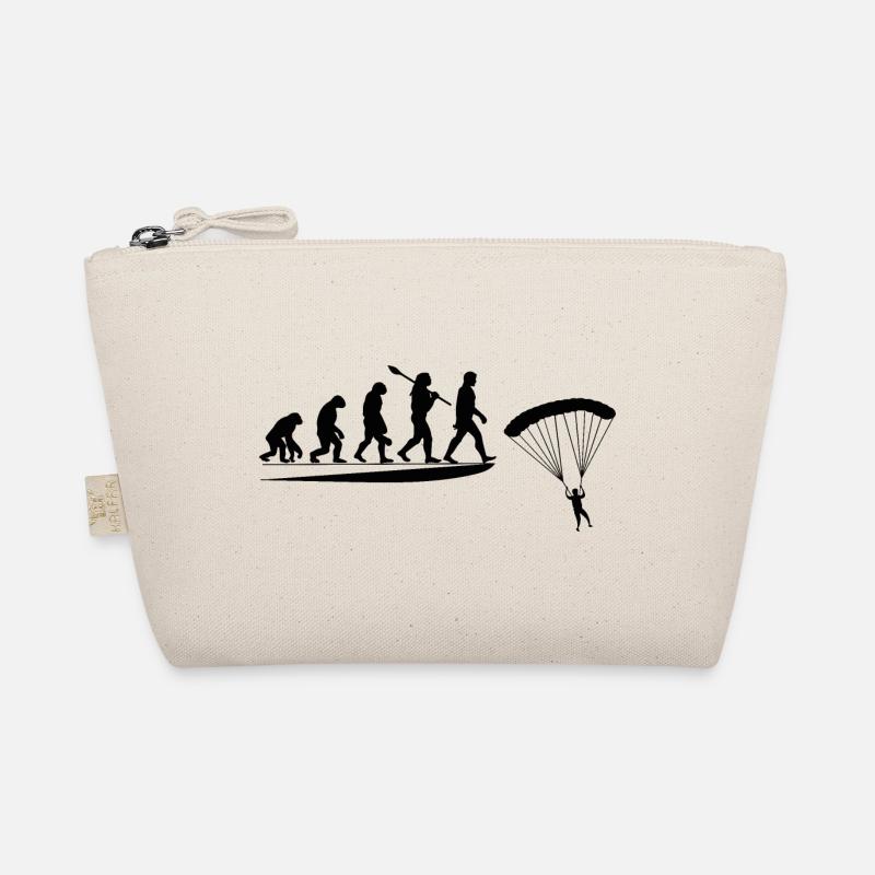 Fallschirm Evolution vom Affen zum Fallschirmspringer Bio-Täschchen
