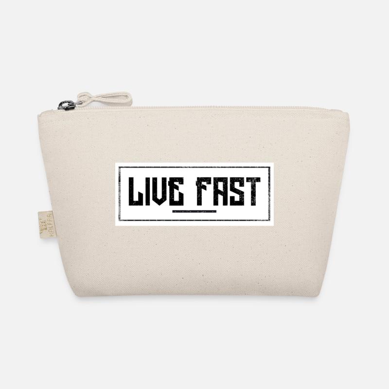 Live Fast Schriftzug - Bio-Täschchen - Natur