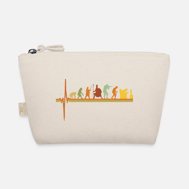 Gaming ECG Heartbeat Evolution Retro Gamer - Organic Pouch - nature