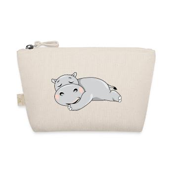 Cute sleeping hippo - Organic Pouch - nature - Front