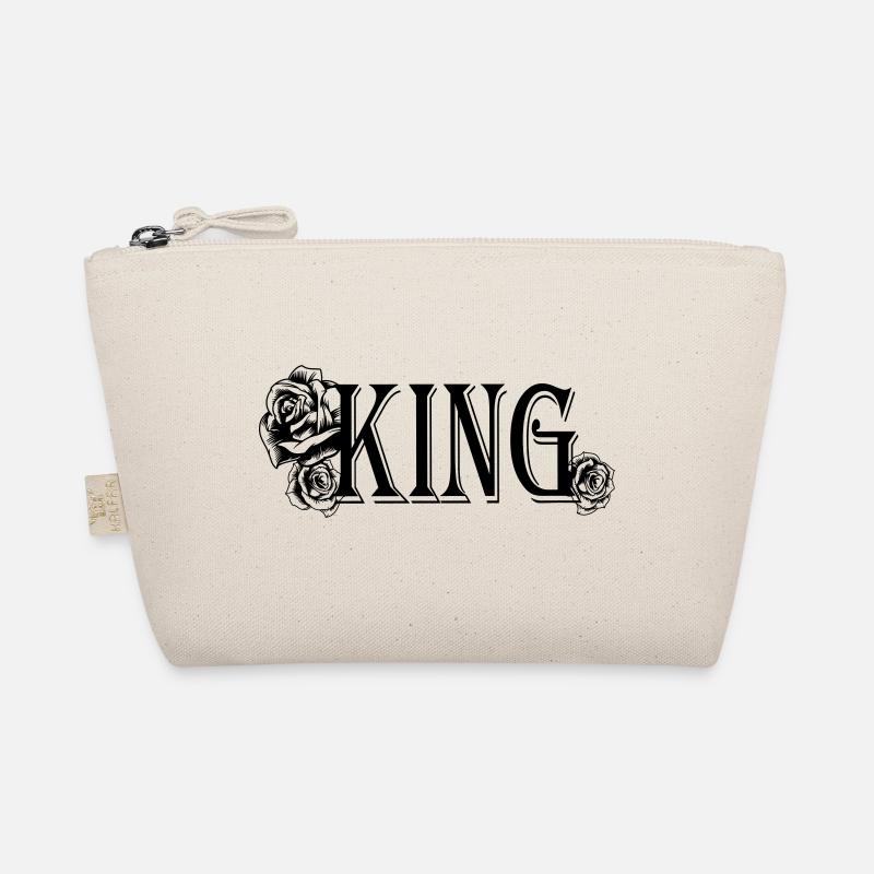 King Text mit Rosen (Partnermotiv) Bio-Täschchen