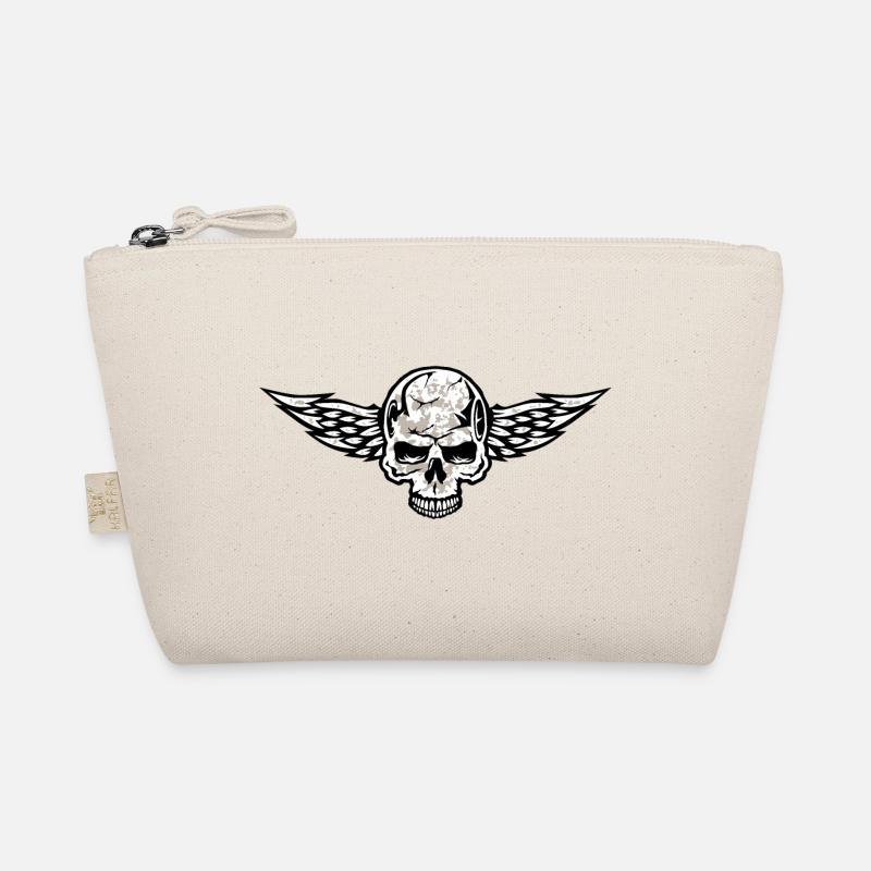 Totenkopf Flügel skull Crane Logo - Bio-Täschchen - Natur