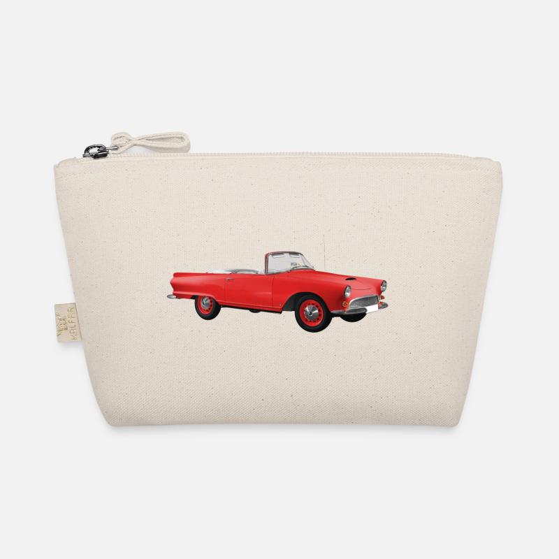 Vintage-rotes Cabriolet - Bio-Täschchen - Natur