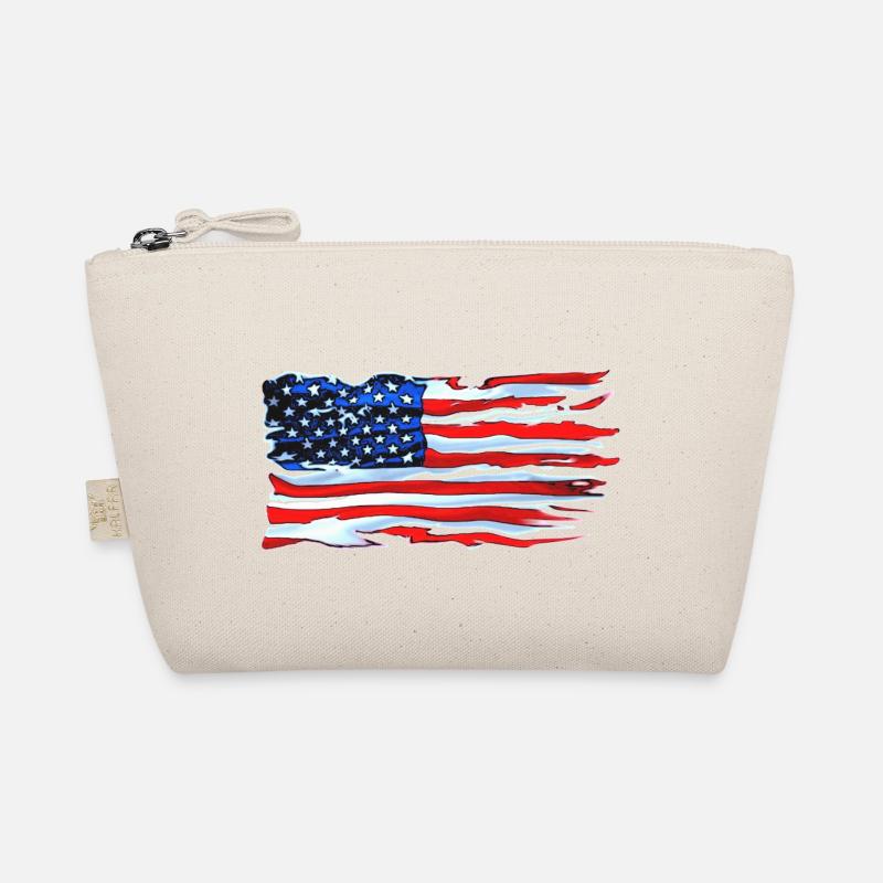 American flag ripped comic art Organic Pouch