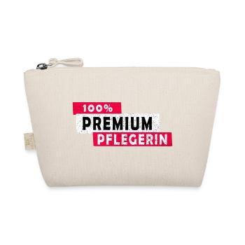 100% Premium Pflegerin Design / Geschenkidee - Bio-Täschchen - Natur - Vorne