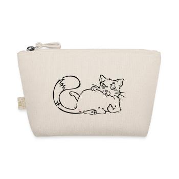 Cat nope nope no middle finger white - Organic Pouch - nature - Front