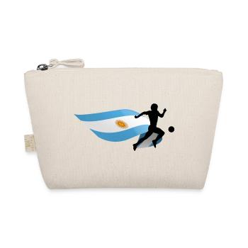 Flagge Argentinien Fußballspieler - Bio-Täschchen - Natur - Vorne