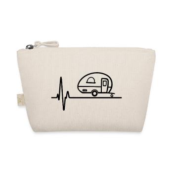Caravan Heartbeat ECG Camper Camping Funny - Organic Pouch - nature - Front