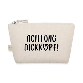 Achtung Dickkopf Spruch Schrift lustiger Spruch - Bio-Täschchen - Natur - Vorne