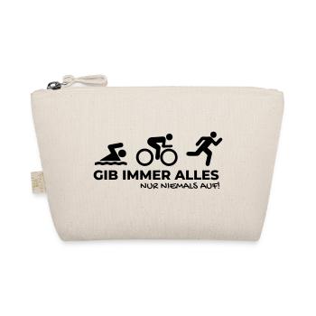 gib immer alles Triathlon Motivationsspruch - Bio-Täschchen - Natur - Vorne