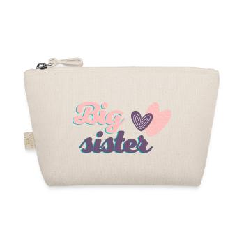 Big sister, a sweet text and heart design - Organic Pouch - nature - Front