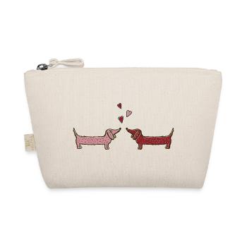 Drôles de teckels chiens amoureux.. Amour teckel - Trousse biologique - nature - Devant