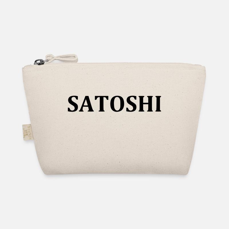 SATOSHI lettering for Bitcoiner Blockchain - Organic Pouch - nature